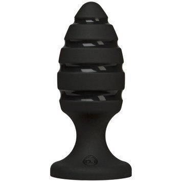 Анальный плаг со спиральным каналом Doc Johnson Platinum Premium Silicone - The Blast - Black 1458048762 фото