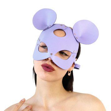 Шкіряна маска зайчика Art of Sex Mouse Mask Лавандовий Універсальний (SO9653) 2135514690 фото