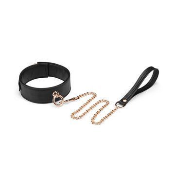 Нашийник з повідцем Liebe Seele Black Organosilicon Collar with Leash Чорний Універсальний (SO9484) 2091939421 фото