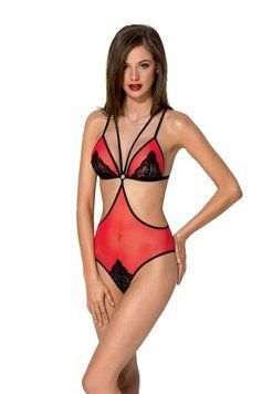 Боді еротичне Жіноче прозоре PEONIA BODY S/M Passion Червоний ( SO8461 ) 1957970670 фото