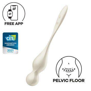 Вагінальні кульки з вібрацією Satisfyer Love Birds 1 Connect App White 2308323588 фото
