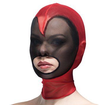 Маска сердце сетка с открытым ртом Feral Feelings - Hearts Mask Red/Black 2095561485 фото