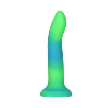 Фалоїмітатор ADDICTION, що світиться в темряві &mdash; 8" Glow in the Dark Dildo &mdash; Blue Green 1708504274 фото