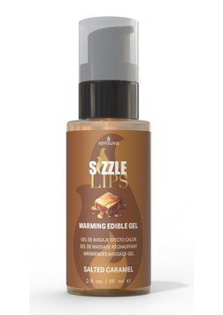 Зігріваючий масажний гель Sensuva Sizzle Lips Salted Caramel (59 мл) без цукру їстівний (SO9829) 2199583721 фото