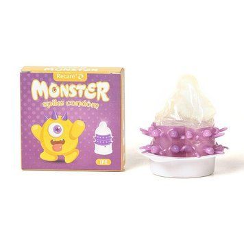 Насадка на член Recare Yellow Monster Spike Condom (презерватив с рядами пупырышков и шипов) 2926178327 фото