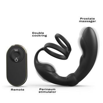 Массажер простаты Dorcel P-Ring с эрекционным кольцом и пультом ДУ 1660968570 фото