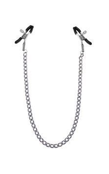 Зажимы для сосков с цепочкой Feral Feelings - Nipple clamps Classic, серебро/черный 1263384283 фото