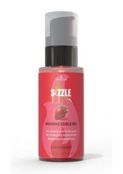 Зігріваючий масажний гель Sensuva Sizzle Lips Strawberry (59 мл) без цукру їстівний (SO9830) 2199583722 фото