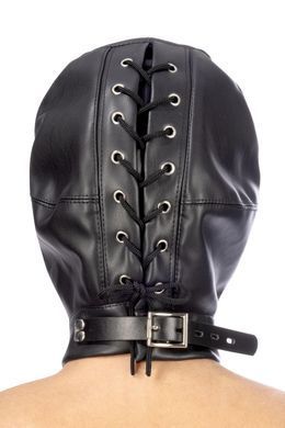 Капюшон с кляпом для БДСМ Fetish Tentation BDSM hood in leatherette with removable gag 1415315035 фото