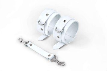 Поножи Feral Feelings - Ankle Restraints White, натуральная кожа 3031280467 фото