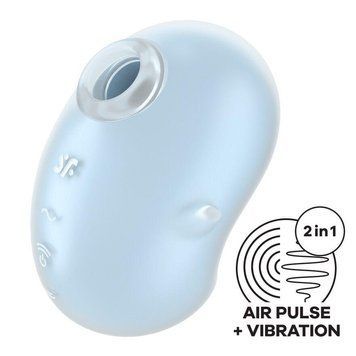 Вакуумний кліторальний стимулятор із вібрацією Satisfyer Cutie Ghost Blue 2308323591 фото