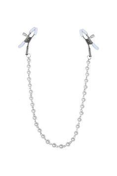 Зажимы для сосков с жемчугом Feral Feelings - Nipple clamps Pearls, серебро/белый 1263384289 фото