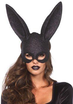 Сверкающая маска кролика Leg Avenue Glitter masquerade rabbit mask Black 1961761068 фото