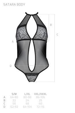 Боді еротичне Прозоре жіноче SATARA BODY S/M Passion Чорний ( SO8470 ) 1957970679 фото