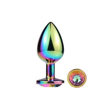 Металлическая анальная пробка MAI Attraction Toys №74 RAINBOW Feromon 1632633468 фото