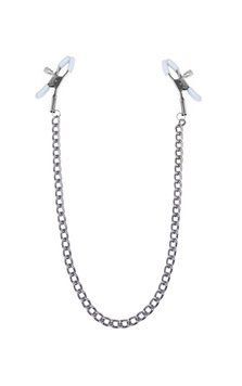 Зажимы для сосков с цепочкой Feral Feelings - Nipple clamps Classic, серебро/белый 1263384284 фото