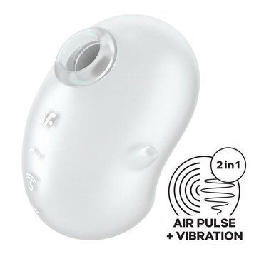 Вакуумний кліторальний стимулятор із вібрацією Satisfyer Cutie Ghost White 2308323592 фото