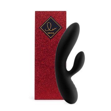 Гнучкий вібратор кролик із двома моторами FeelzToys Lea Rabbit Vibrator Black Feromon 1358501938 фото