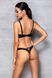 Комплект Passion CELINE BIKINI 2XL/3XL black открытый бра с лентами стринги со шнуровкой, экокожа 1675577671 фото 4