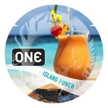 Ароматизированный презерватив ONE FlavorWaves Island Punch, 1 шт, запах тропического коктейля 2338479801 фото