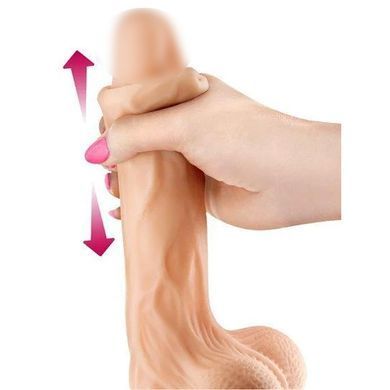 Фалоімітатор із рухомою крайньою плоттю Real Body - Real Brad, діаметр 4,5см, TPE Feromon 1259122471 фото