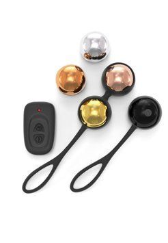 Набір вагінальних кульок Dorcel Training Balls, діам. 3,4см, вага 20-117гр, є вібрація, пульт ДУ Фіолетовий (SO3075) 1259135859 фото