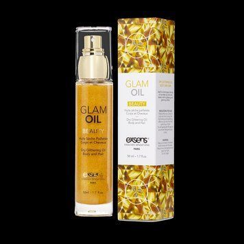 Масло для тела с блеском EXSENS Glam Oil 50мл, с маслом миндаля, без парабенов и феноксиэтанола 1259127296 фото
