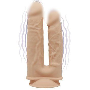 Фаллоімітатор подвійний з вібрацією SilexD Double Gusto Flesh Motor (Model 1 size 8" & 7), двошарові Feromon 1628000162 фото
