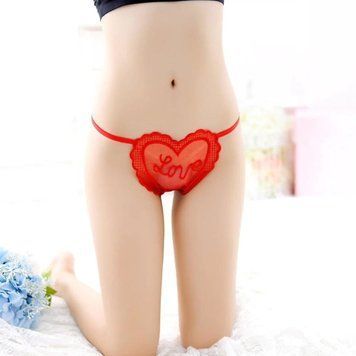 Эротические трусики сердце открытая промежность с доступом S/M/L love подарок Красный ( 200 013 ) 1259499459 фото