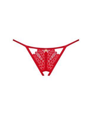 Еротичні жіночі Трусики Obsessive Ingridia crotchless thong XS/S Червоний (SO9043) 2055026376 фото