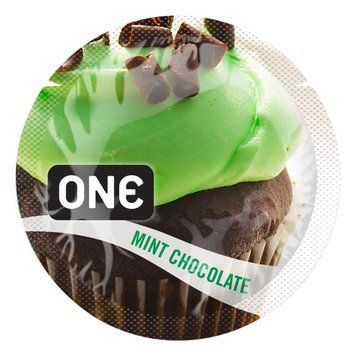 Ароматизированный презерватив ONE FlavorWaves Mint Chocolate, 1 шт, зеленый, запах мятного шоколада 2338479804 фото